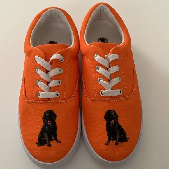 Animal Rescue Orange Slip-On Shoes Spaniel Print Size 7,5 - Picture 2 of 8